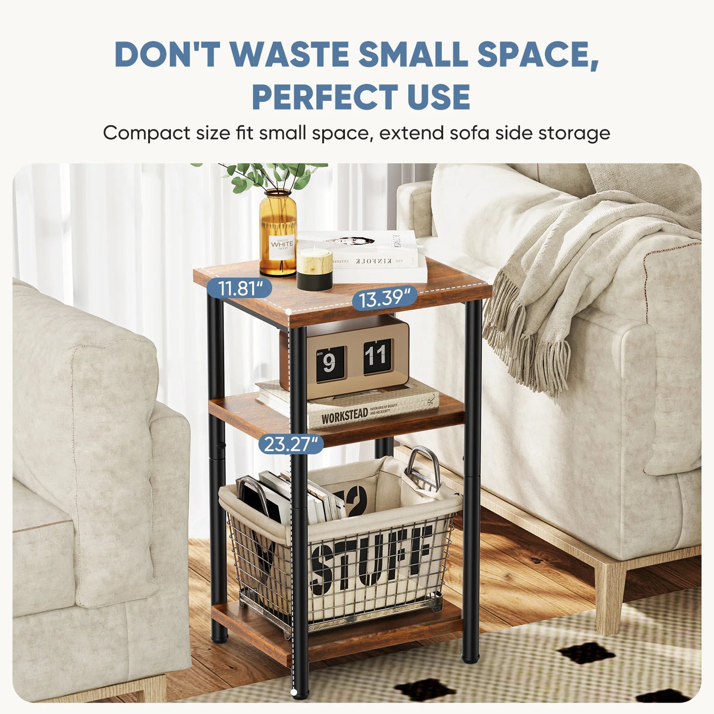 MCQ 3 Tier End Table Set of 2