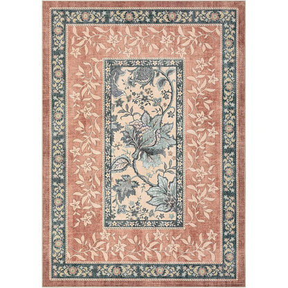 Vintage Floral Washable Area Rug & Hallway Runner