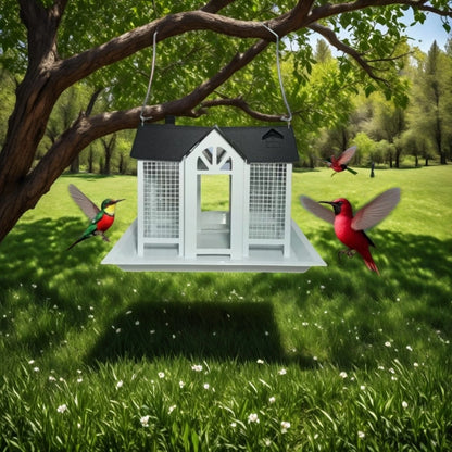 Large Outdoor Bird Feeder with Metal Mesh