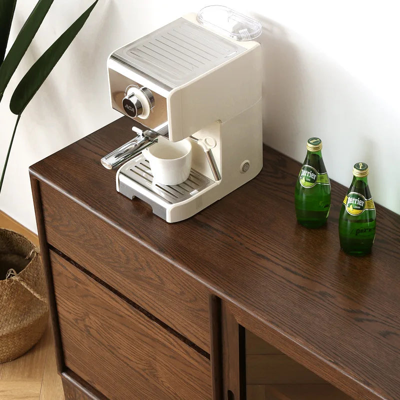 Modern Minimalist Walnut Wall Mounted Sideboard Cabinet