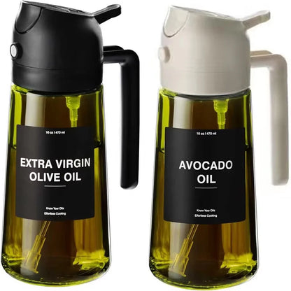 2-in-1 Glass Olive Oil Dispenser & Sprayer