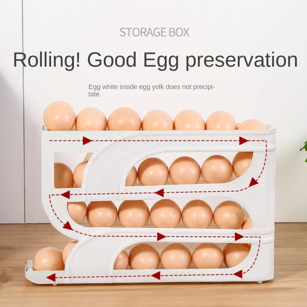 Automatic Rolling Egg Holder Storage Rack