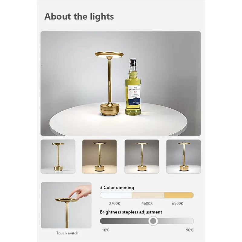 Rechargeable Retro Touch LED Desk Lamp