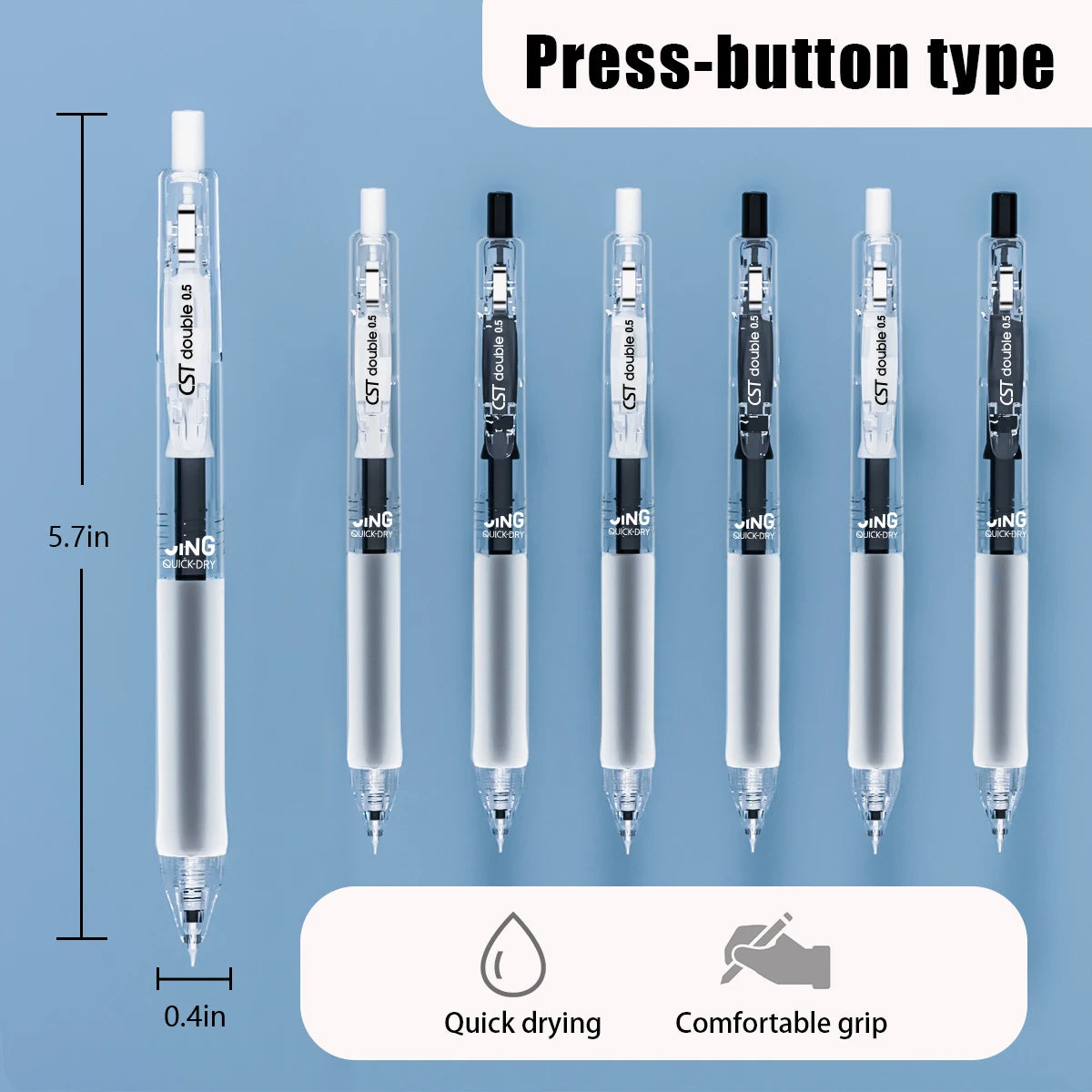 12-Pack Retractable Ultra-Fine Gel Pens