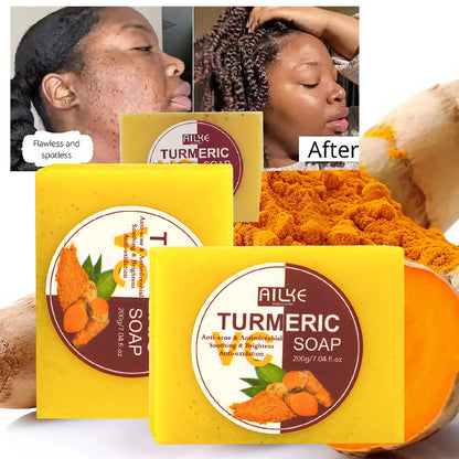 AILKE Natural Turmeric Exfoliating Soap Bar