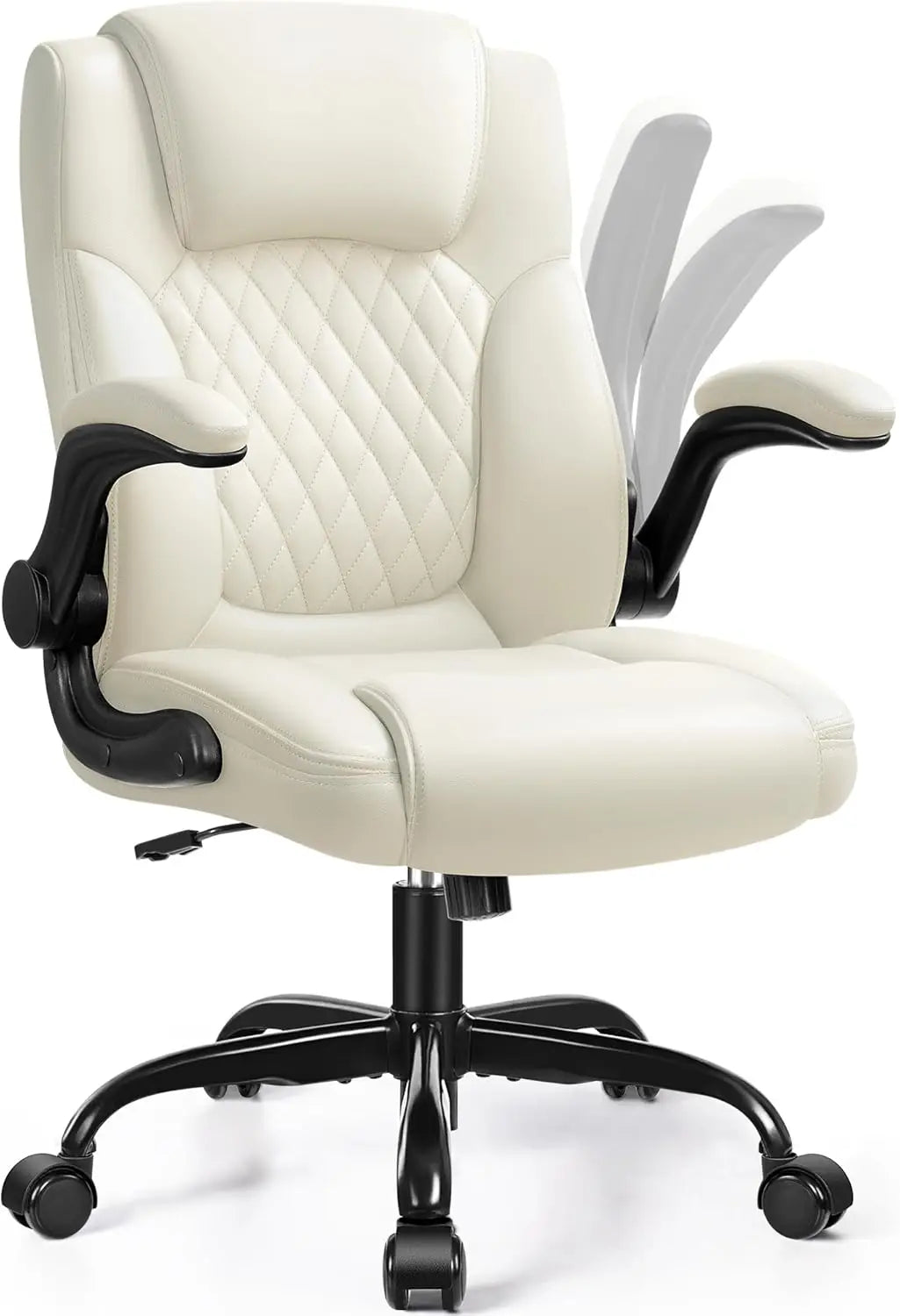 Leather Office Chair Ergonomic Swivel Wheels