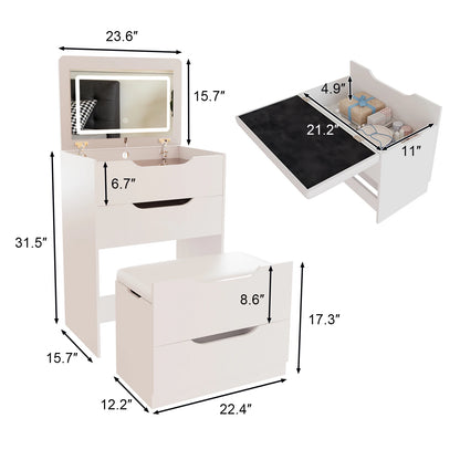 3-in-1 Compact Hidden Vanity Desk Nightstand