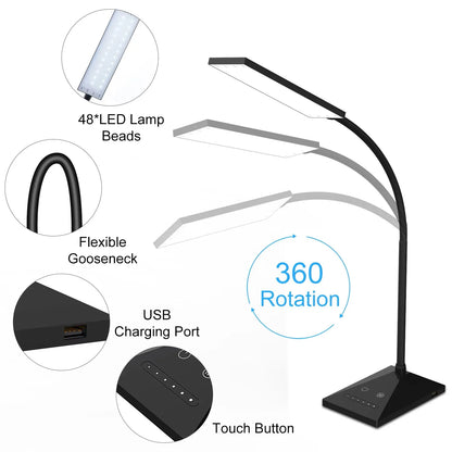 12W LED Desk Lamp Dimmable Touch Sensor