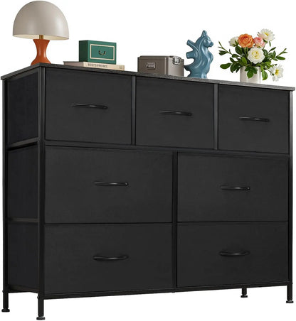 7-Drawer Fabric Dresser Organizer TV Stand