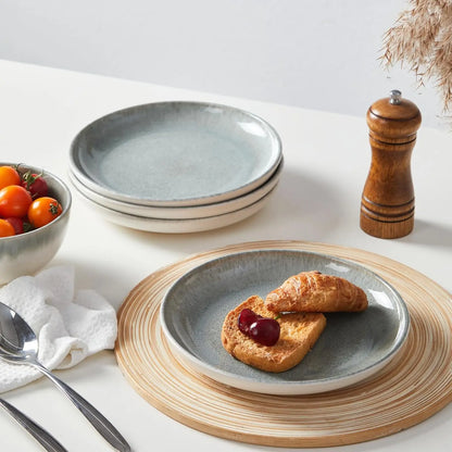 Gradient Green Stoneware Dinnerware Set for 4