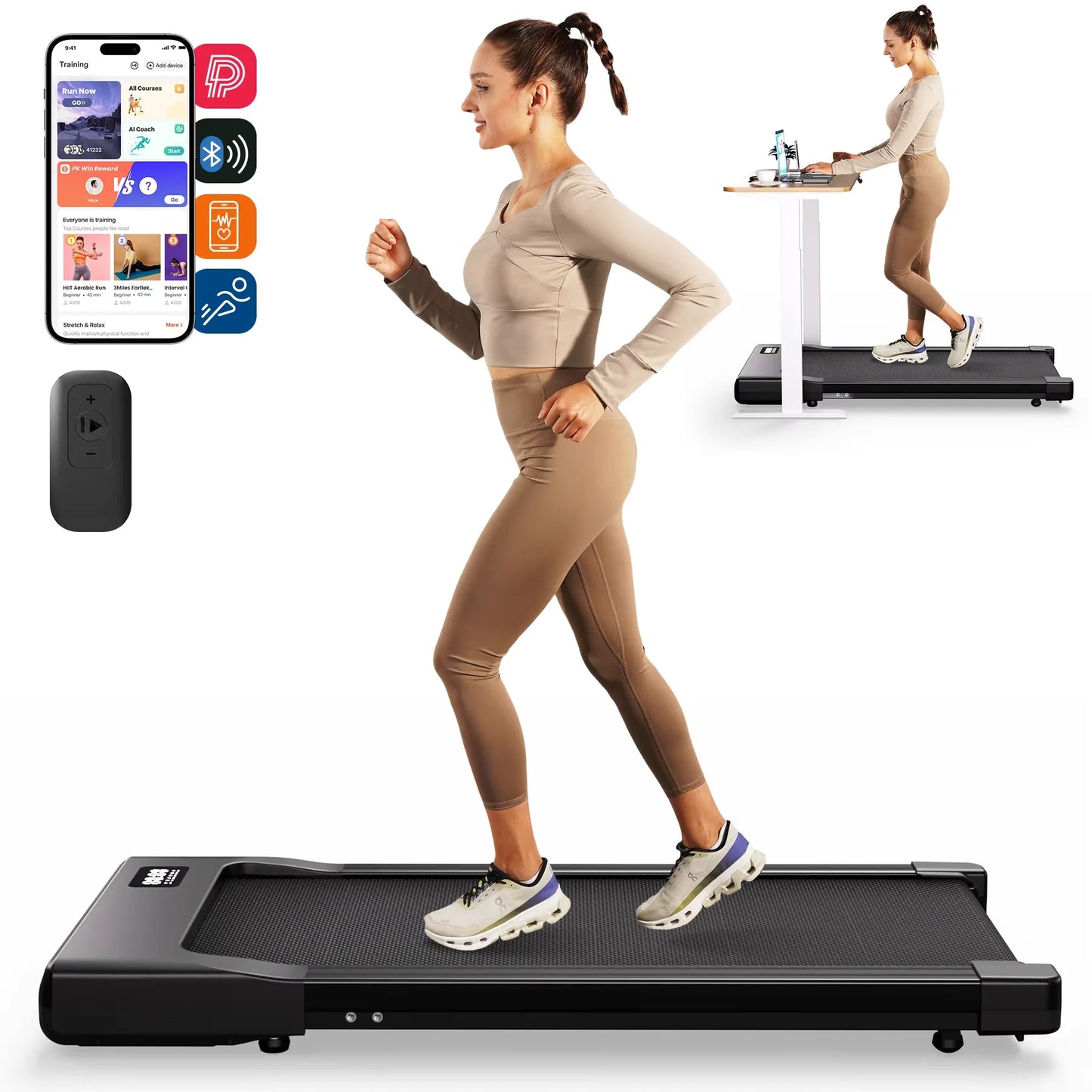 2-in-1 Walking Pad Under Desk Treadmill