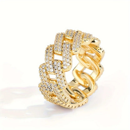 S925 Moissanite Hip Hop Cuban Ring