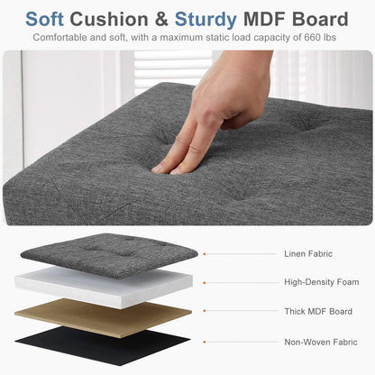 Heavy Duty Folding Storage Ottoman Bench