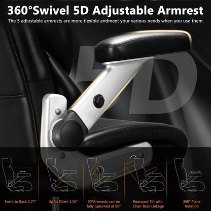 Big Tall 600lb Heated Massage Office Chair