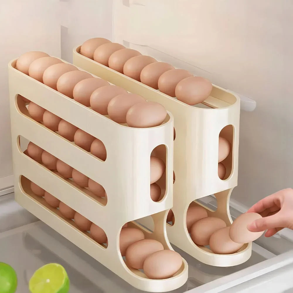 4-Layer Automatic Rolling Egg Storage Rack