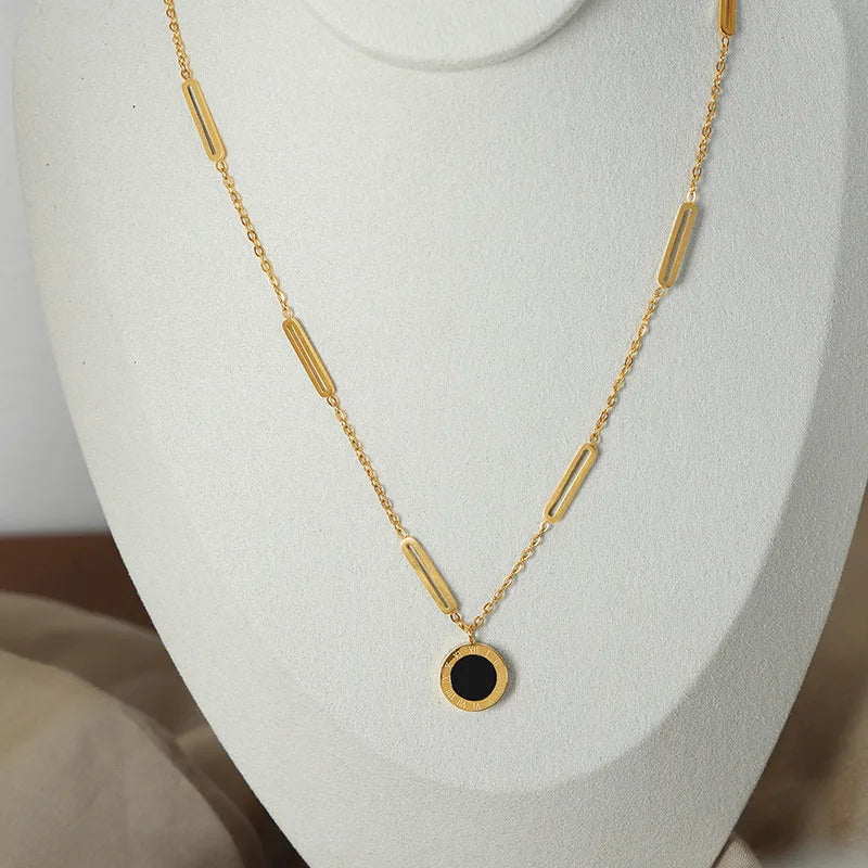 Roman Numeral Stainless Steel Jewelry Set