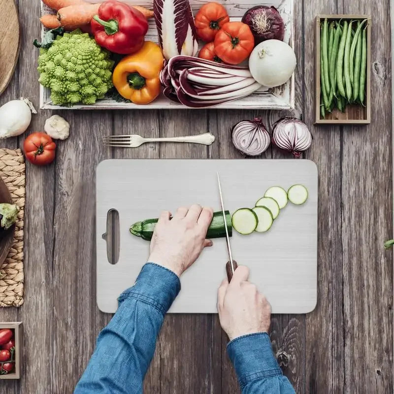 Titanium Stainless Steel Double Sided Cutting Board