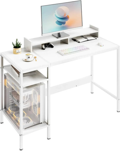 Home Office Desk with Adjustable Monitor Stand