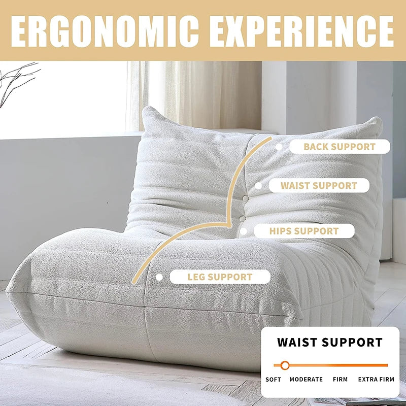 Comfy Teddy Fabric Bean Bag Sofa Chair