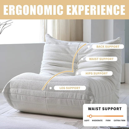 Comfy Teddy Fabric Bean Bag Sofa Chair