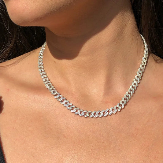 Moissanite Iced Cuban Link Chain Necklace