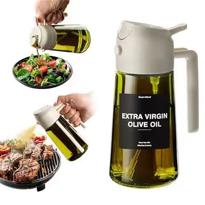 2-in-1 Glass Olive Oil Dispenser & Sprayer