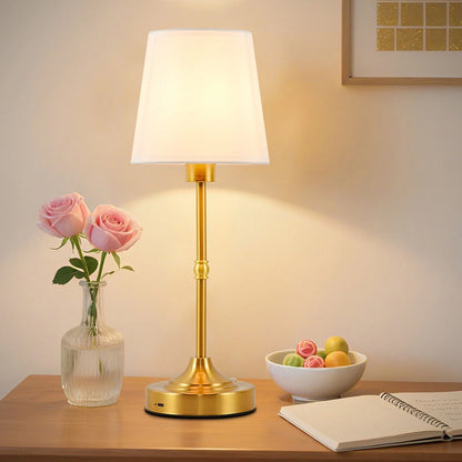 Rechargeable Dimmable Fabric Table Lamp – Portable Touch Lamp for Bedroom & Living Room
