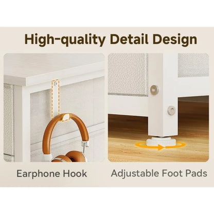 48" Computer Desk 8-Drawer Storage