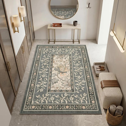Vintage Floral Washable Area Rug & Hallway Runner