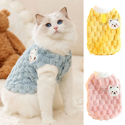 Plush Cat Puppy Winter Jacket Warm Pet Coat