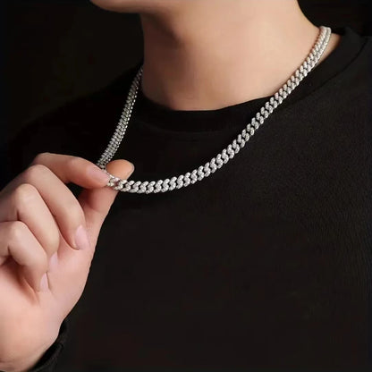 Moissanite Iced Cuban Link Chain Necklace