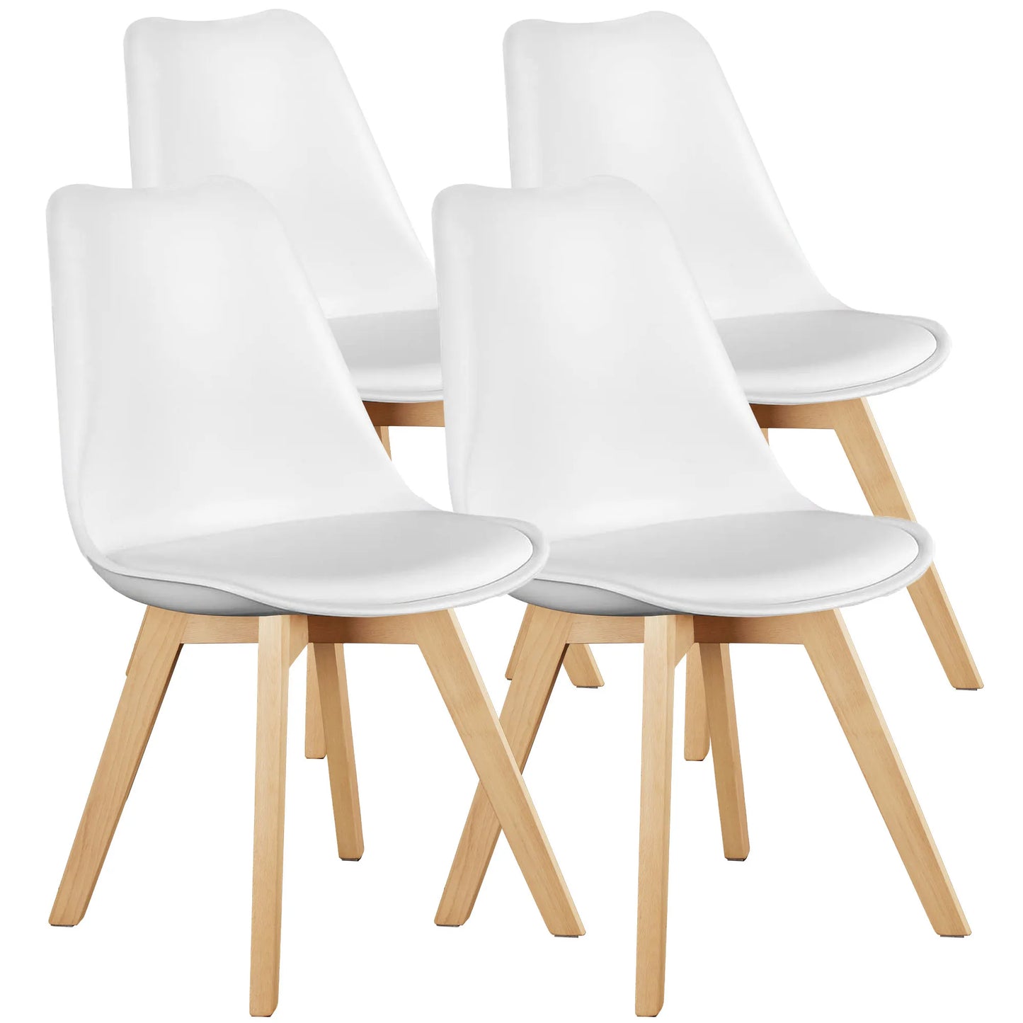Modern PU Leather Dining Chairs Set of 4