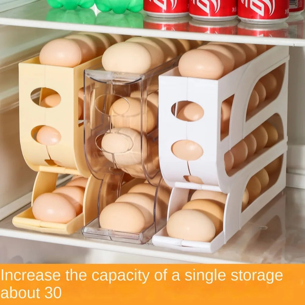 Automatic Rolling Egg Holder Storage Rack