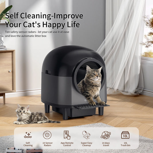 Smart Automatic Cat Litter Box with App Control