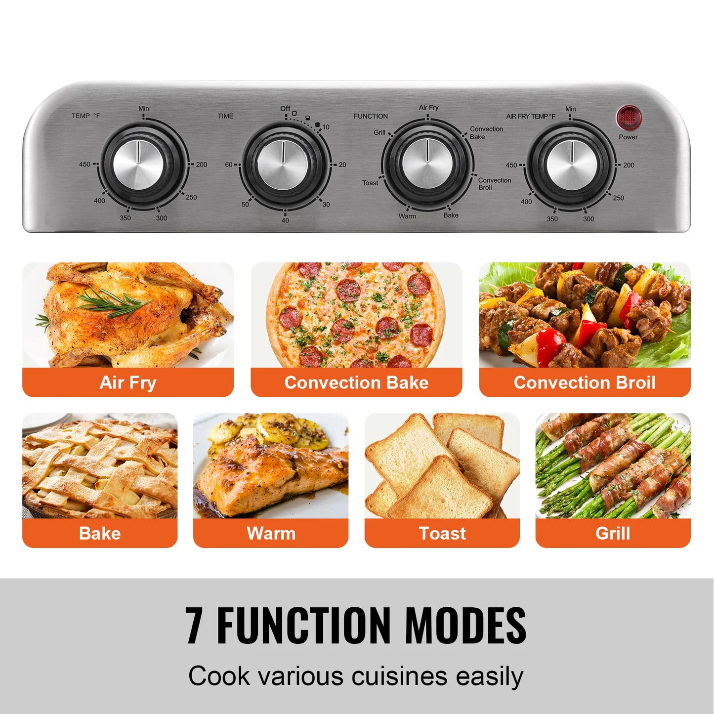 18L Stainless Steel Air Fryer Toaster Oven
