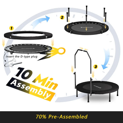 40" Foldable Mini Fitness Trampoline Rebounder