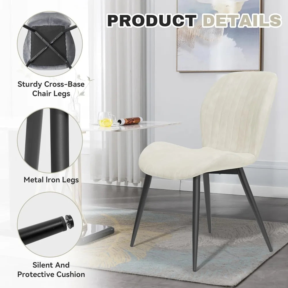 Set of 4 Modern Upholstered Dining Chairs