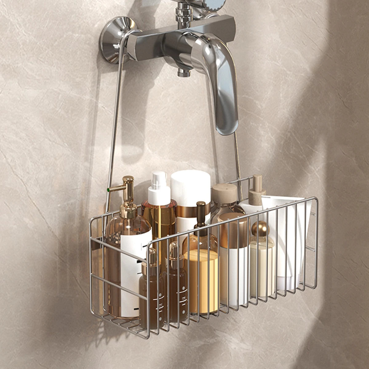 Hanging Showerhead Rack for Shampoo, Soap & Accessories