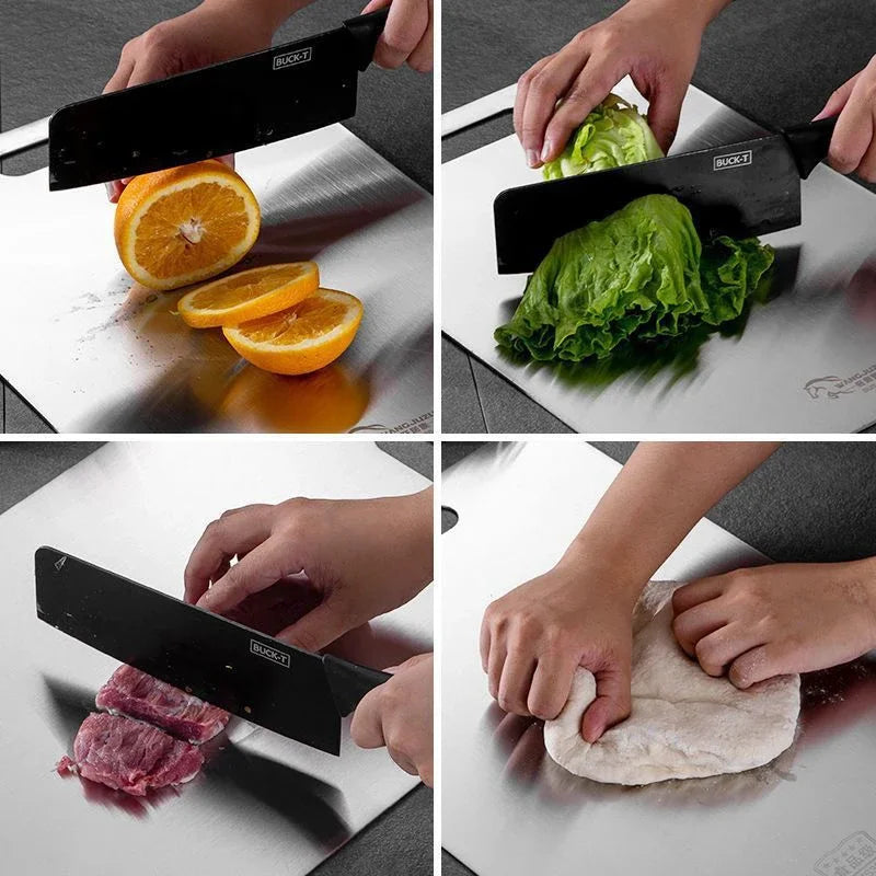 Titanium Stainless Steel Double Sided Cutting Board