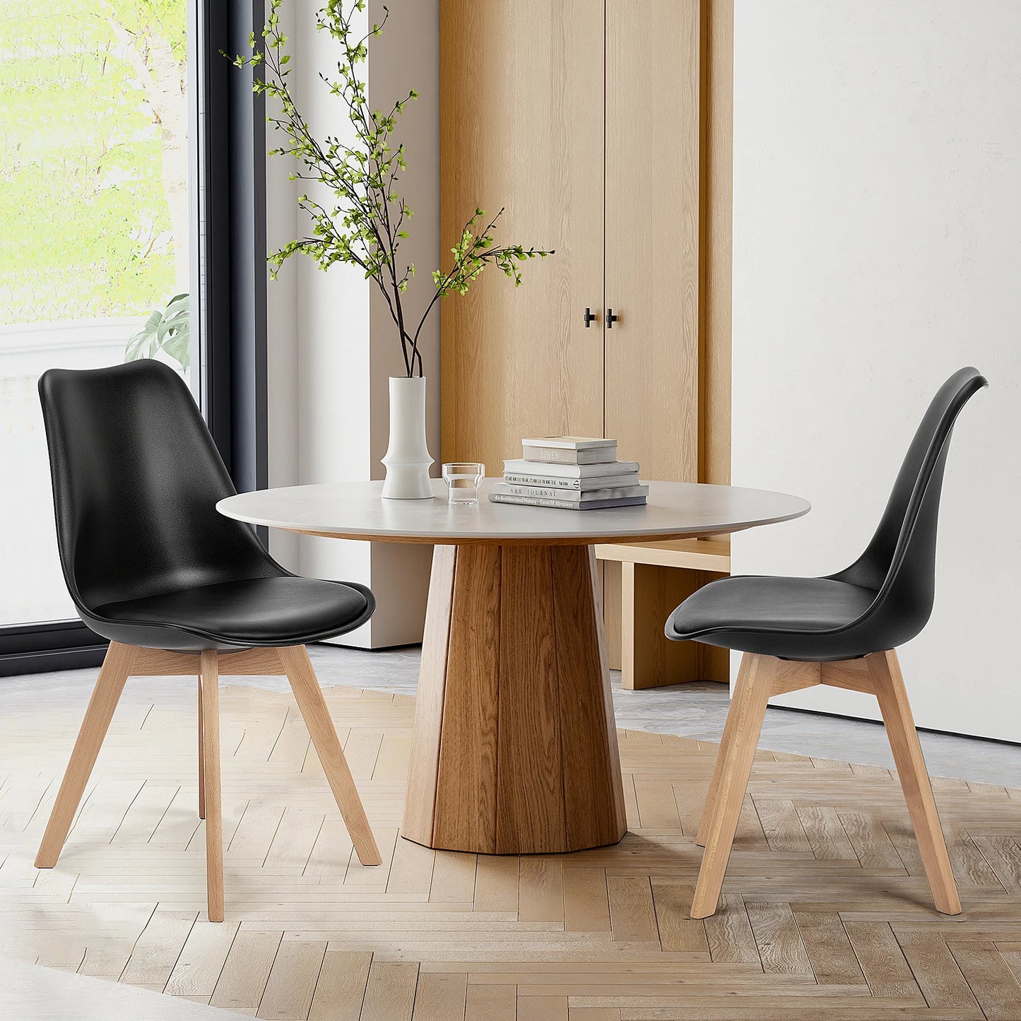Modern PU Leather Dining Chairs Set of 4