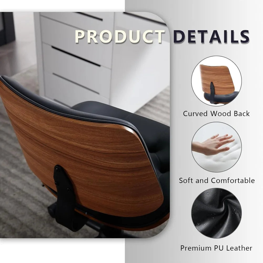 PU Leather Armless Office Chair Swivel Adjustable
