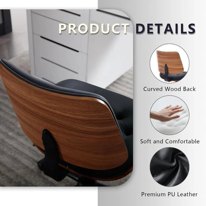 PU Leather Armless Office Chair Swivel Adjustable