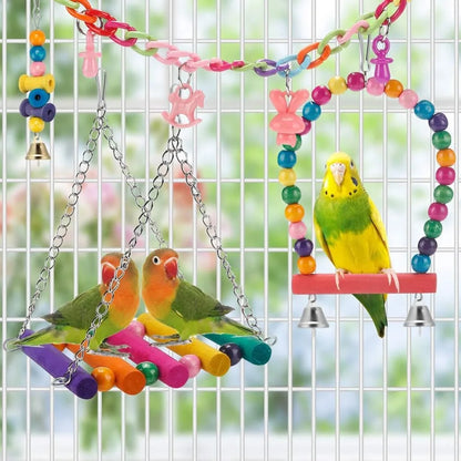 11-Piece Bird Cage Swings & Toys Set