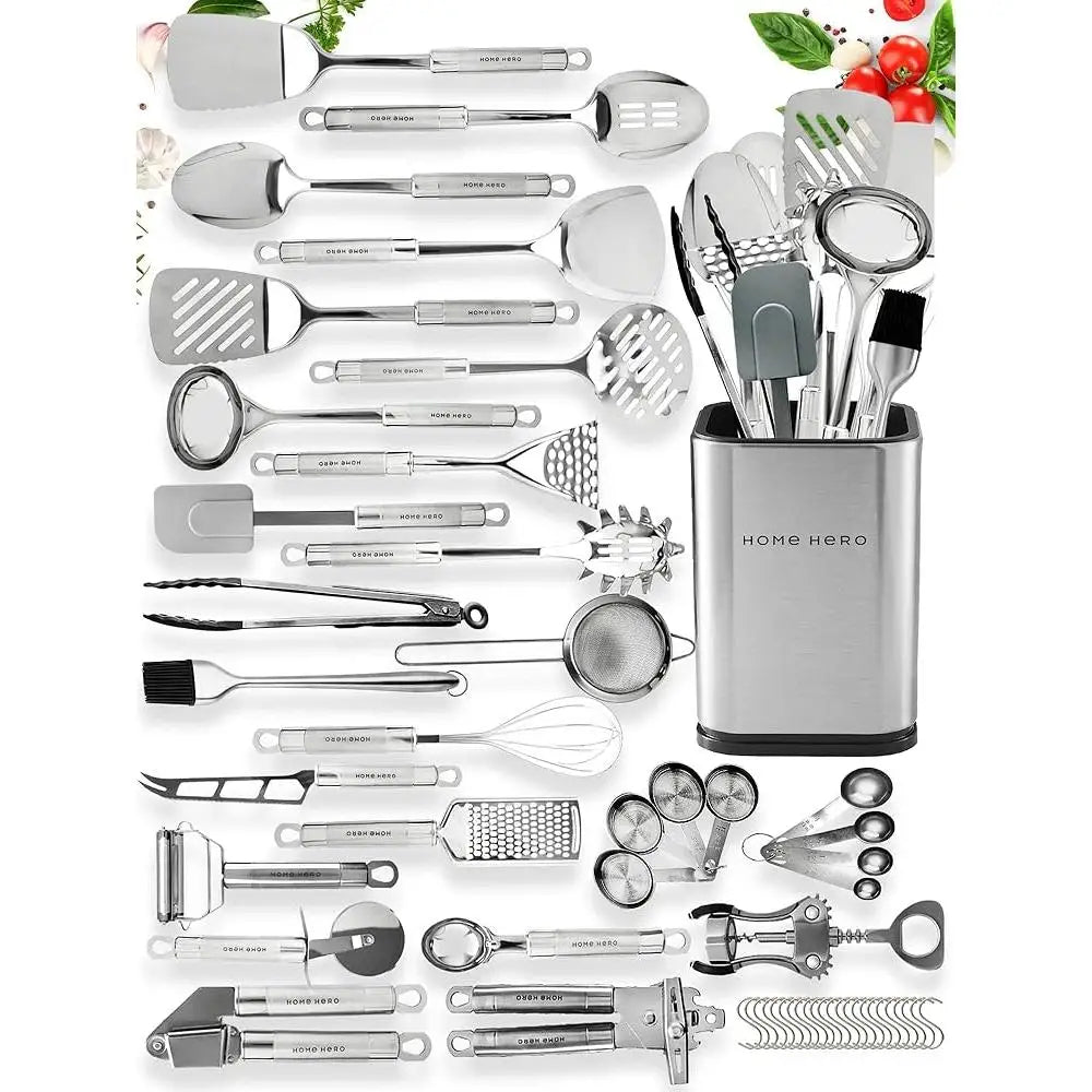 54-Piece Stainless Steel Kitchen Utensils Set