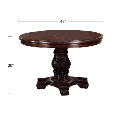 Classic 5-Piece Round Wooden Dining Table Set with 4 Side Chairs