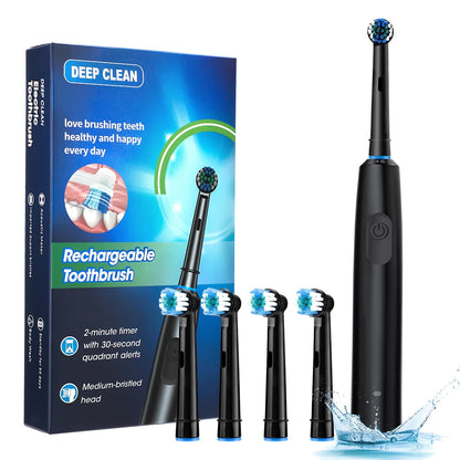 Electric Toothbrush Waterproof Smart Timer Rechargeable