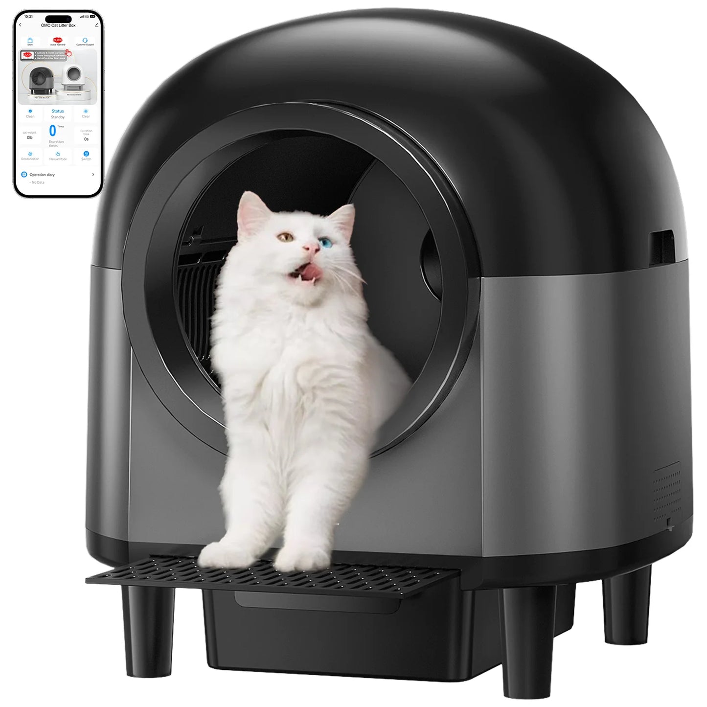 Smart Automatic Cat Litter Box with App Control