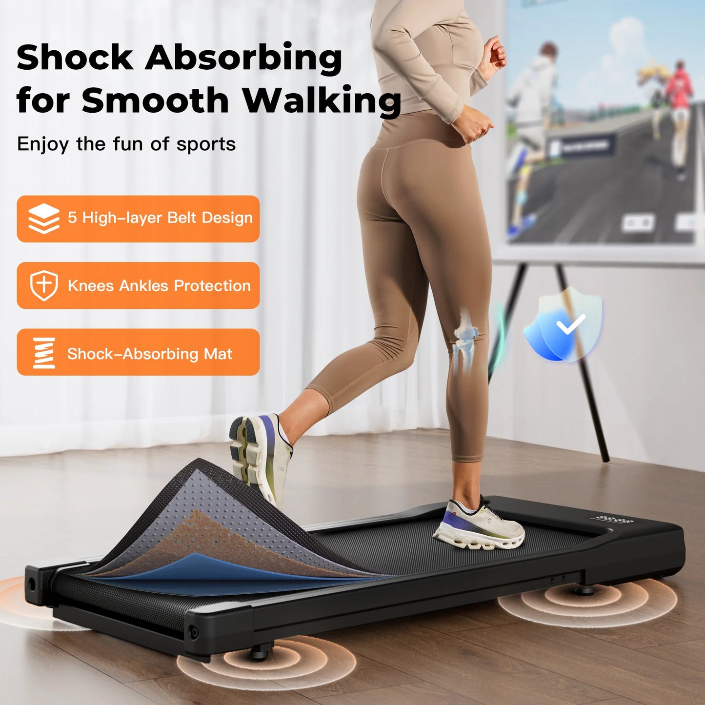 2-in-1 Walking Pad Under Desk Treadmill