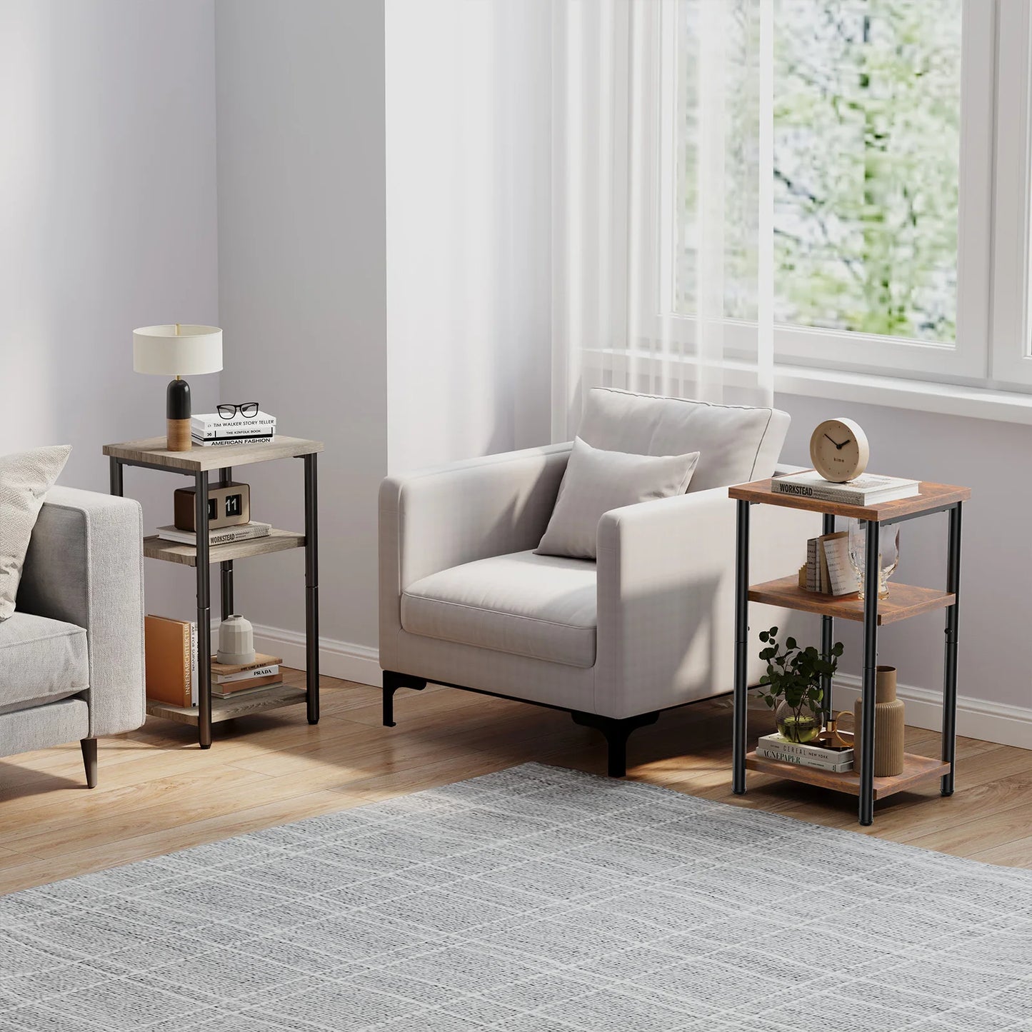 MCQ 3 Tier End Table Set of 2