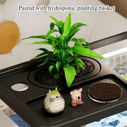 Self-Circulating Desktop Aquarium Kit – High-Transparency Mini Stream Tank for Office & Home